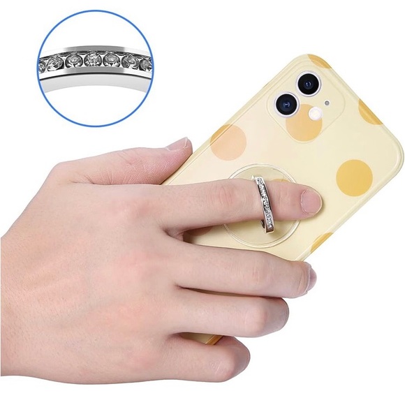 Transparent Cell Phone Finger Grip Ring (Gold) - Picture 4 of 5